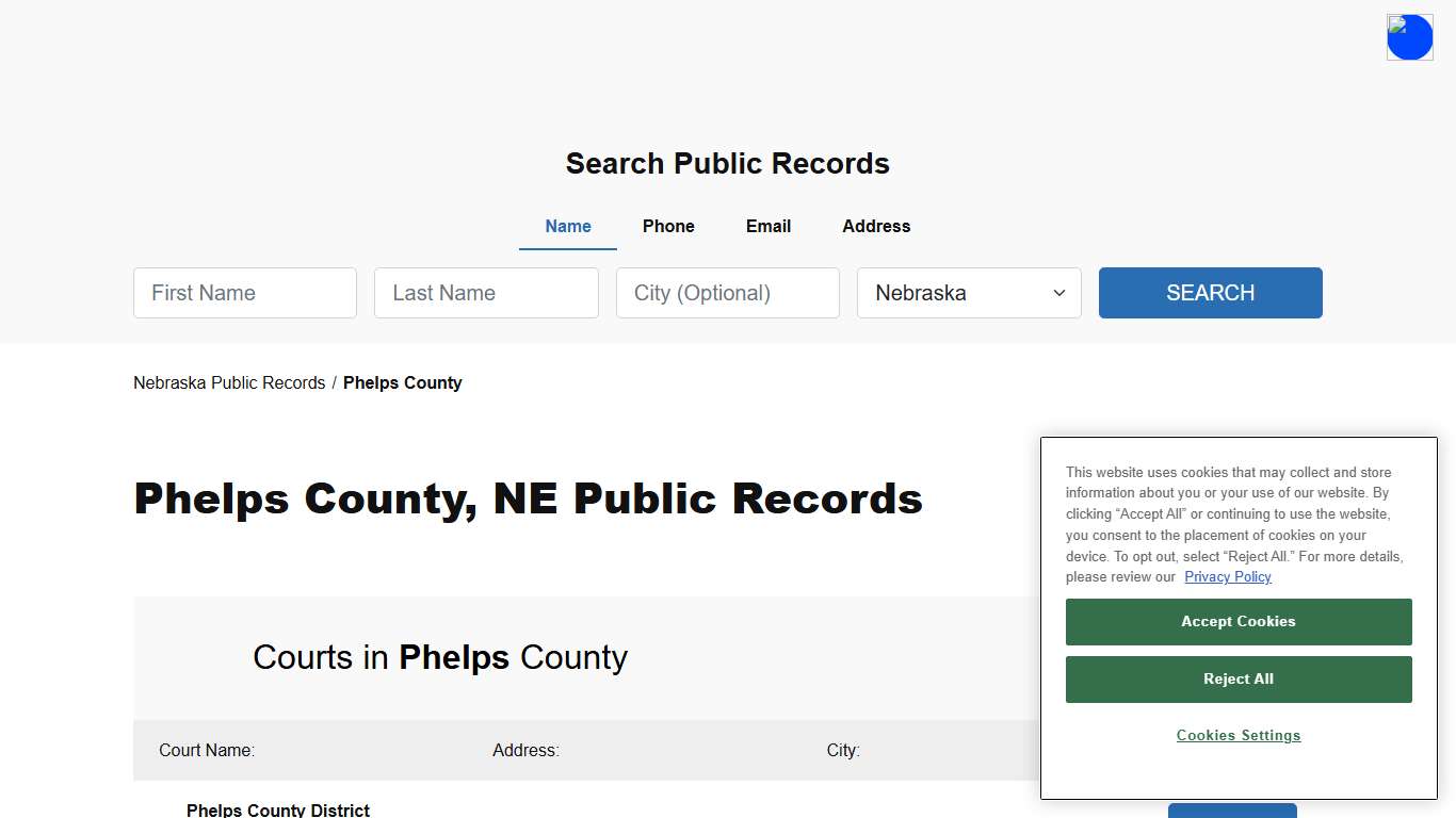 Phelps County, NE Public Court, Arrest and Inmate Records - ThePublicIndex