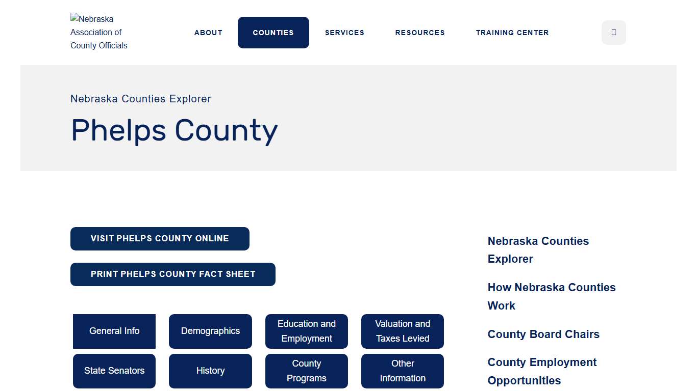 Phelps County : Nebraska Counties Explorer : Counties : Nebraska Association of County Officials